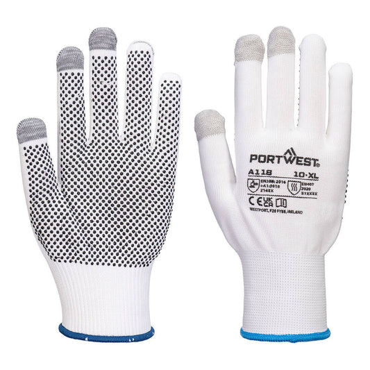 Portwest handschoenen A118 hitte touchscreen wit-grijs(W7)