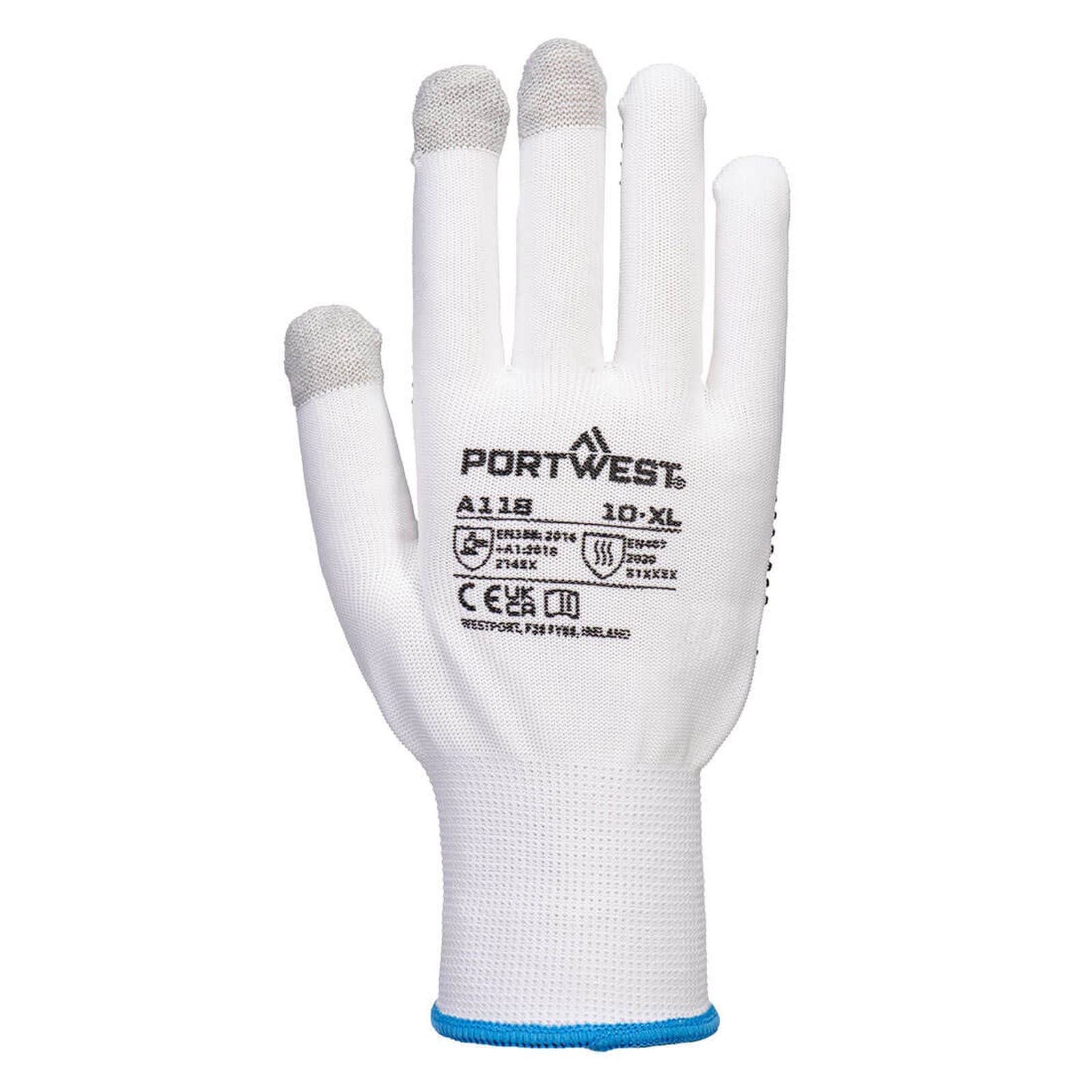 Portwest handschoenen A118 hitte touchscreen wit-grijs(W7)