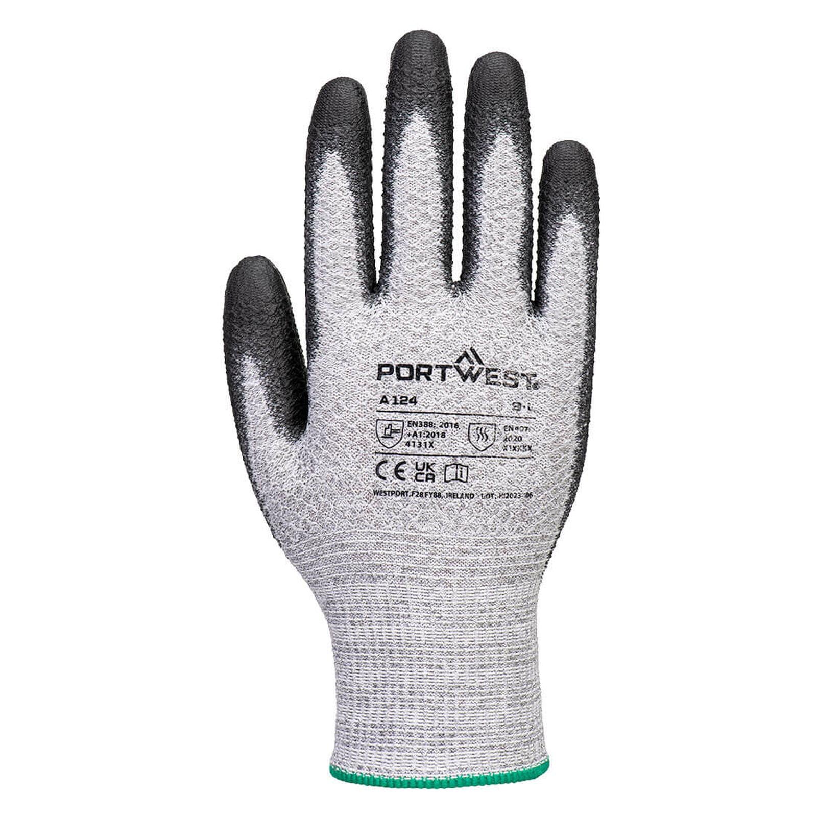 Portwest handschoenen A124 hitte12pk grijs-zwart(G8)