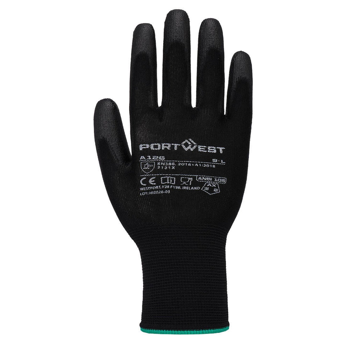 Portwest Algemeen Gebruik Handbescherming Handschoen A126 Grip 13 Nylon PU zwart(BK)
