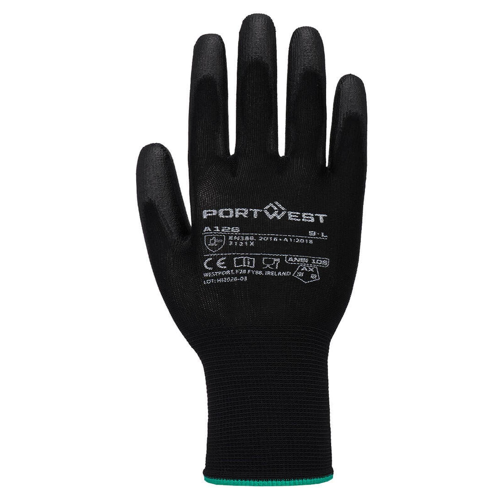 Portwest Algemeen Gebruik Handbescherming Handschoen A126 Grip 13 Nylon PU zwart(BK)
