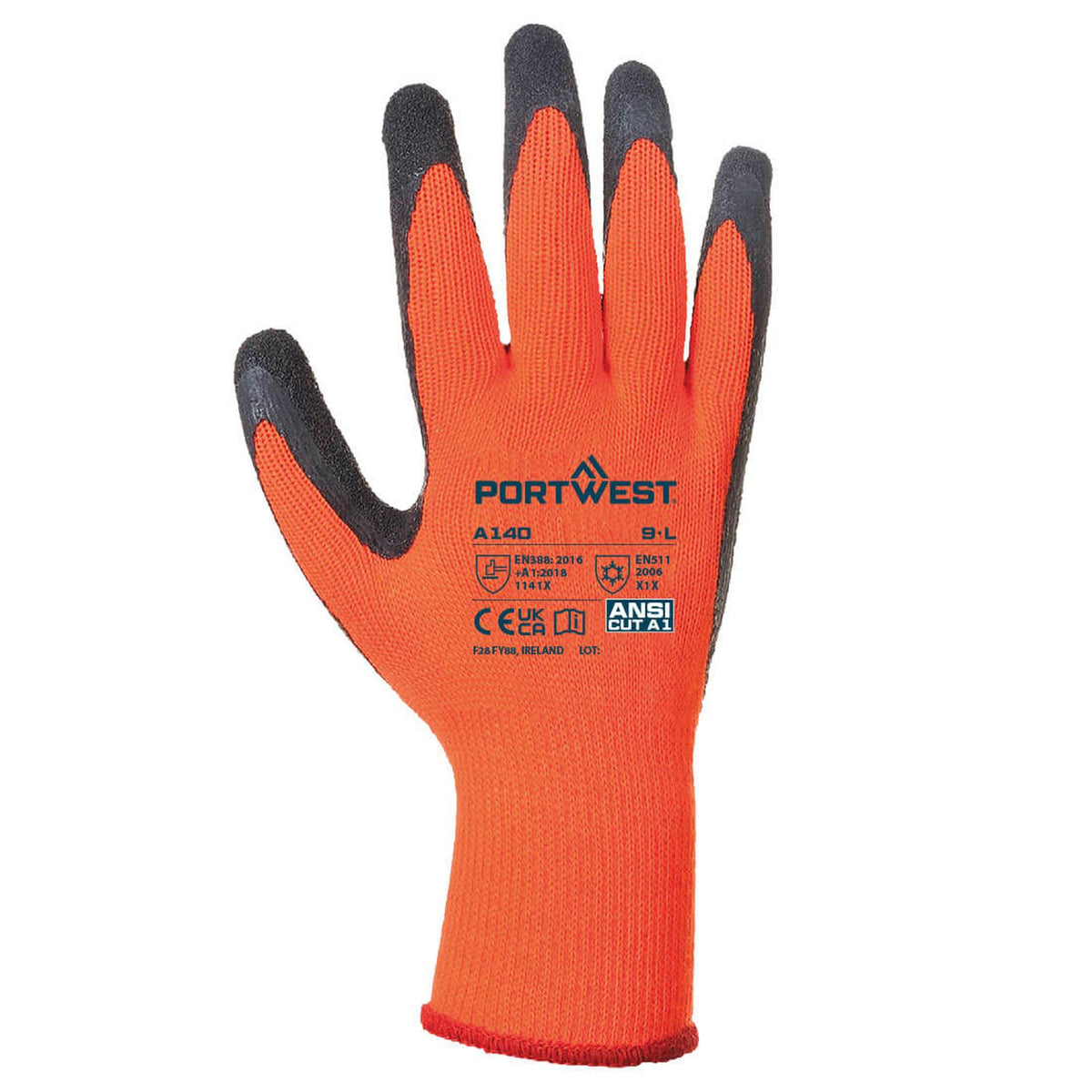 Portwest Handschoenen A140 oranje-zwart(OR)