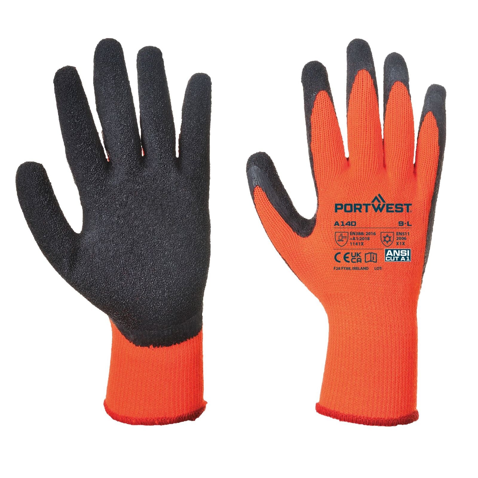 Portwest Handschoenen A140 oranje-zwart(OR)