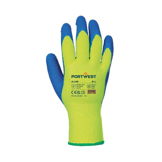 Portwest Handschoenen A145 geel-blauw(Y4) Klant 484