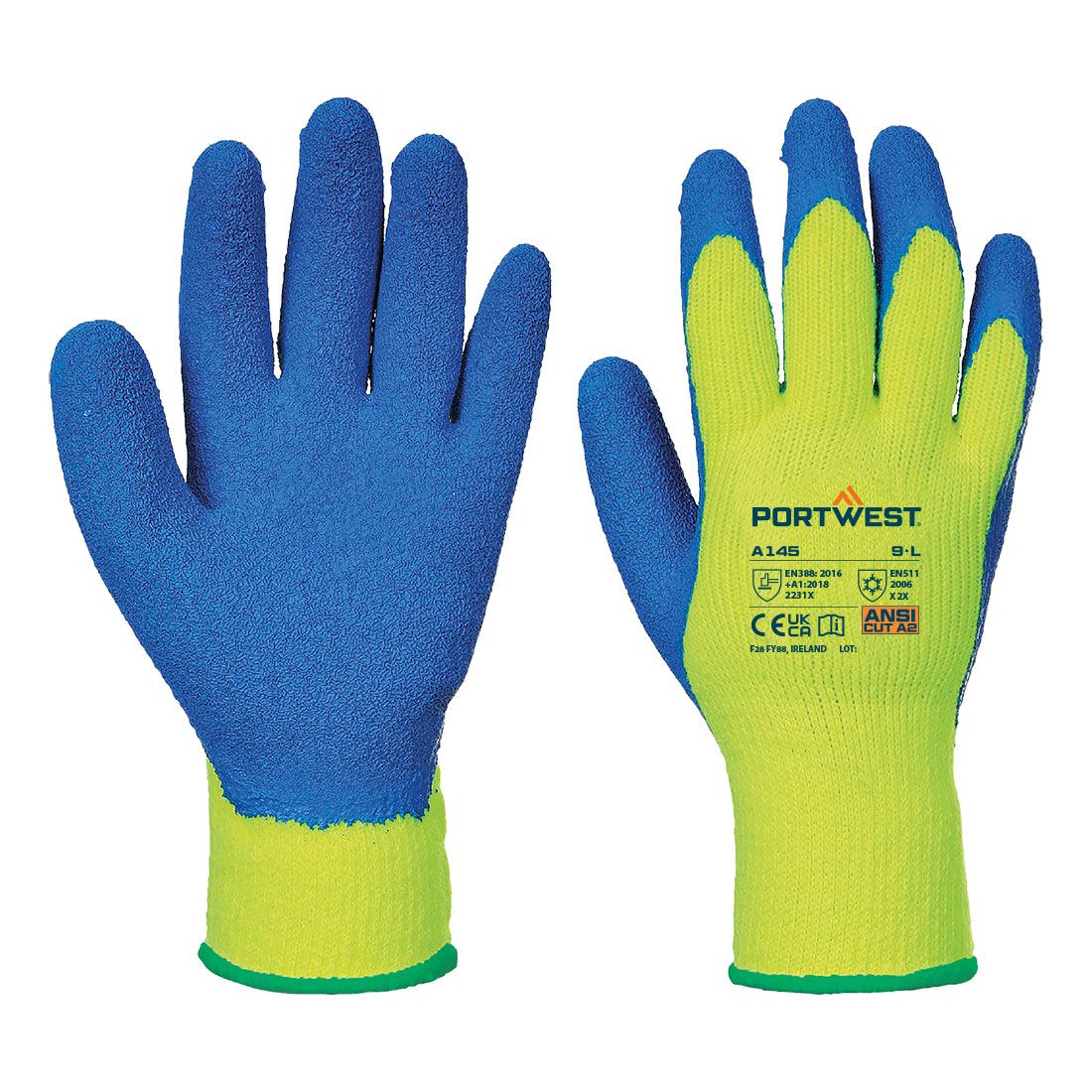 Portwest Handschoenen A145 geel-blauw(Y4)
