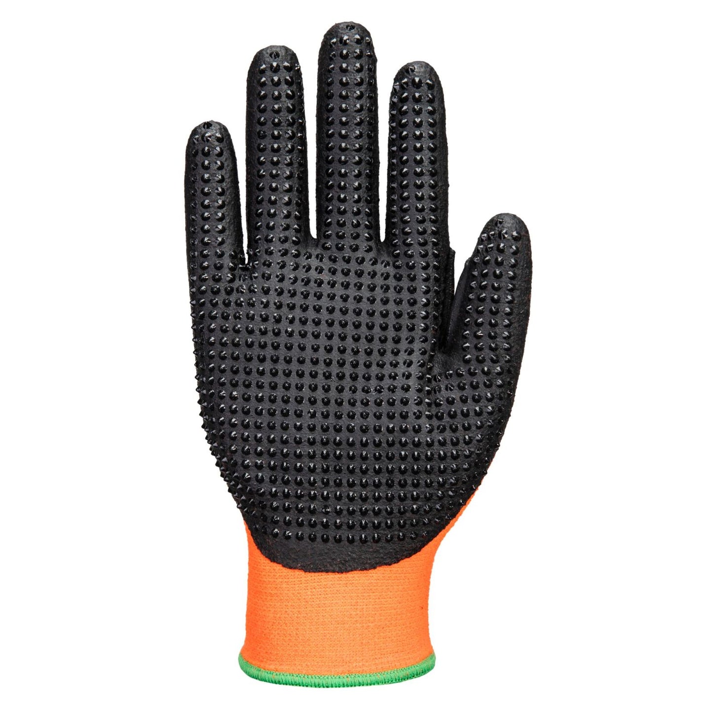 Portwest Algemeen Gebruik Handbescherming Handschoen A148 Grip 13 Nitril sterk gedot oranje-zwart(O8)