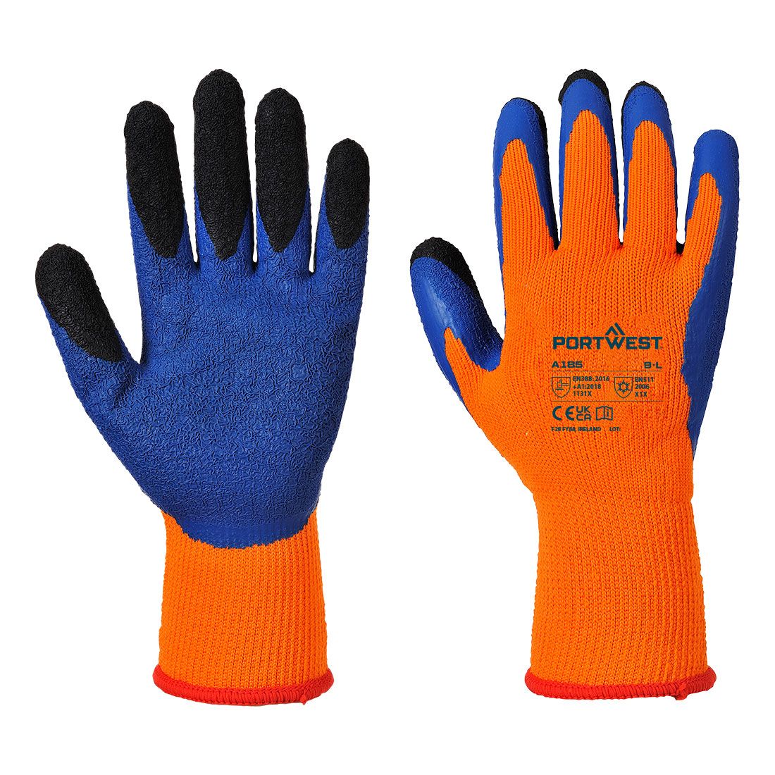 Portwest Handschoenen A185 oranje-blauw(O4)