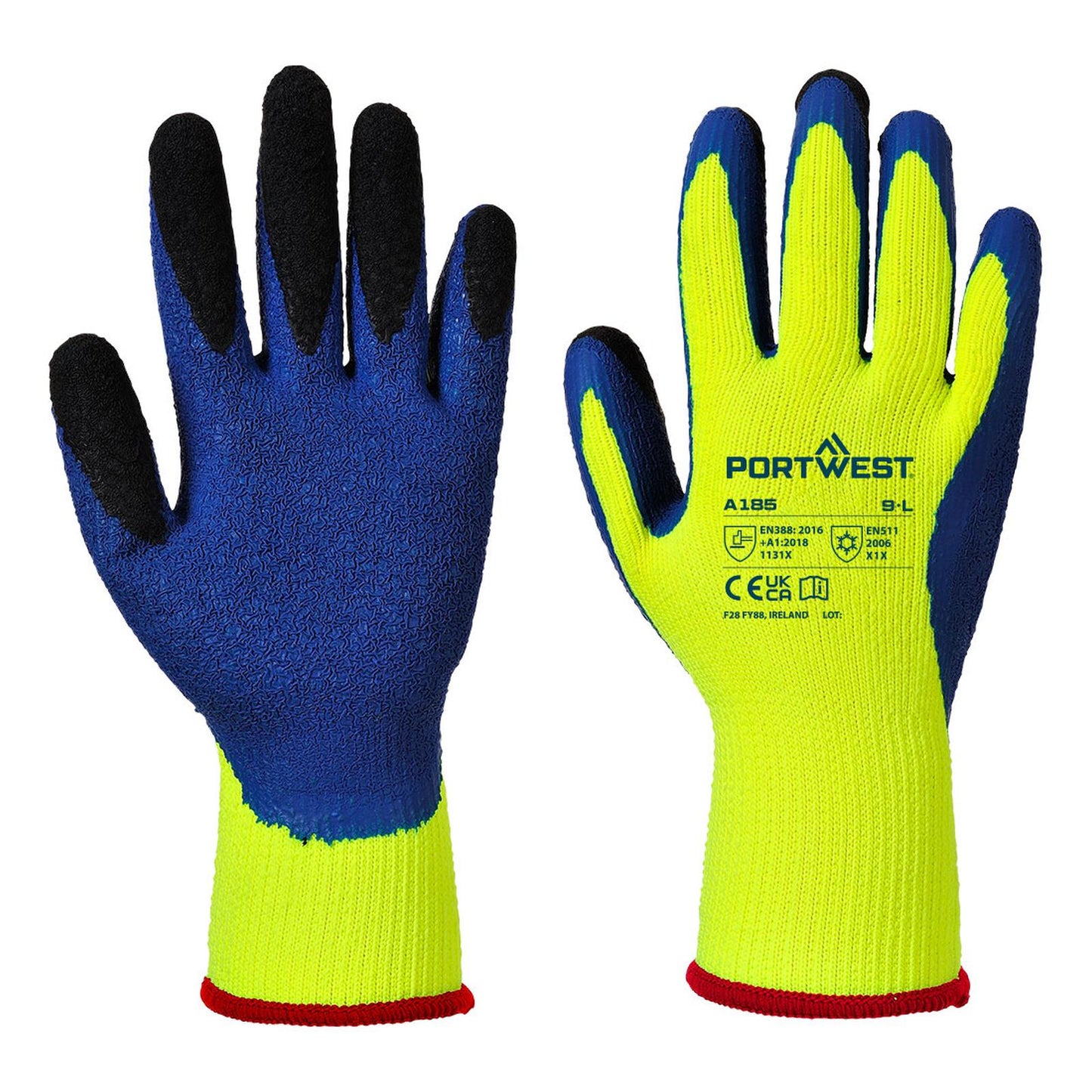 Portwest Handschoenen A185 geel-blauw(Y4)