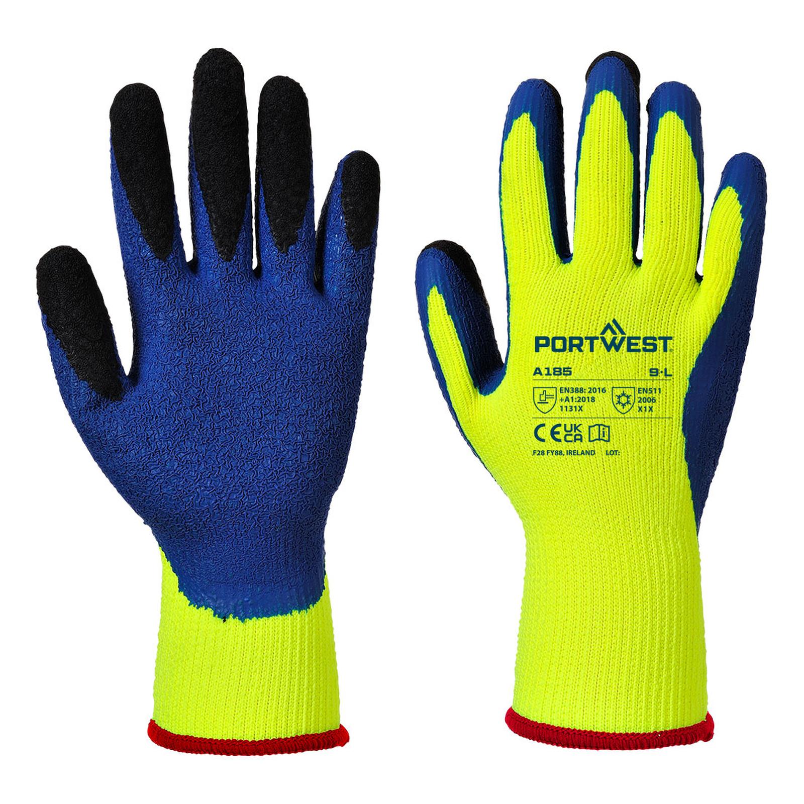 Portwest Handschoenen A185 geel-blauw(Y4)