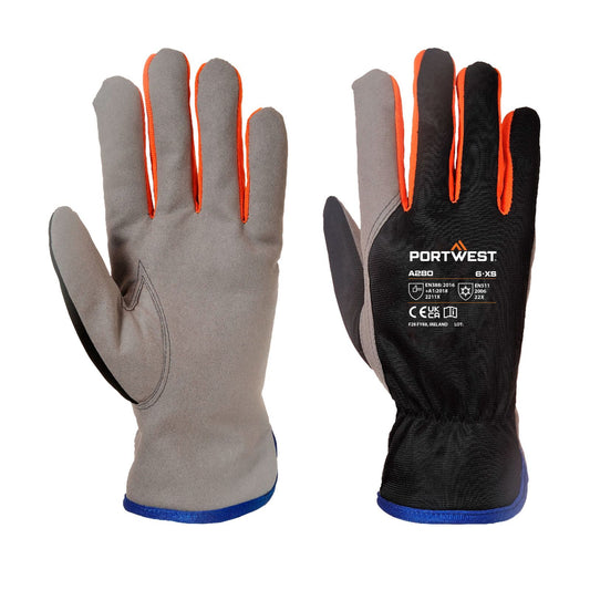Portwest Handschoenen A280 zwart-oranje(K1)
