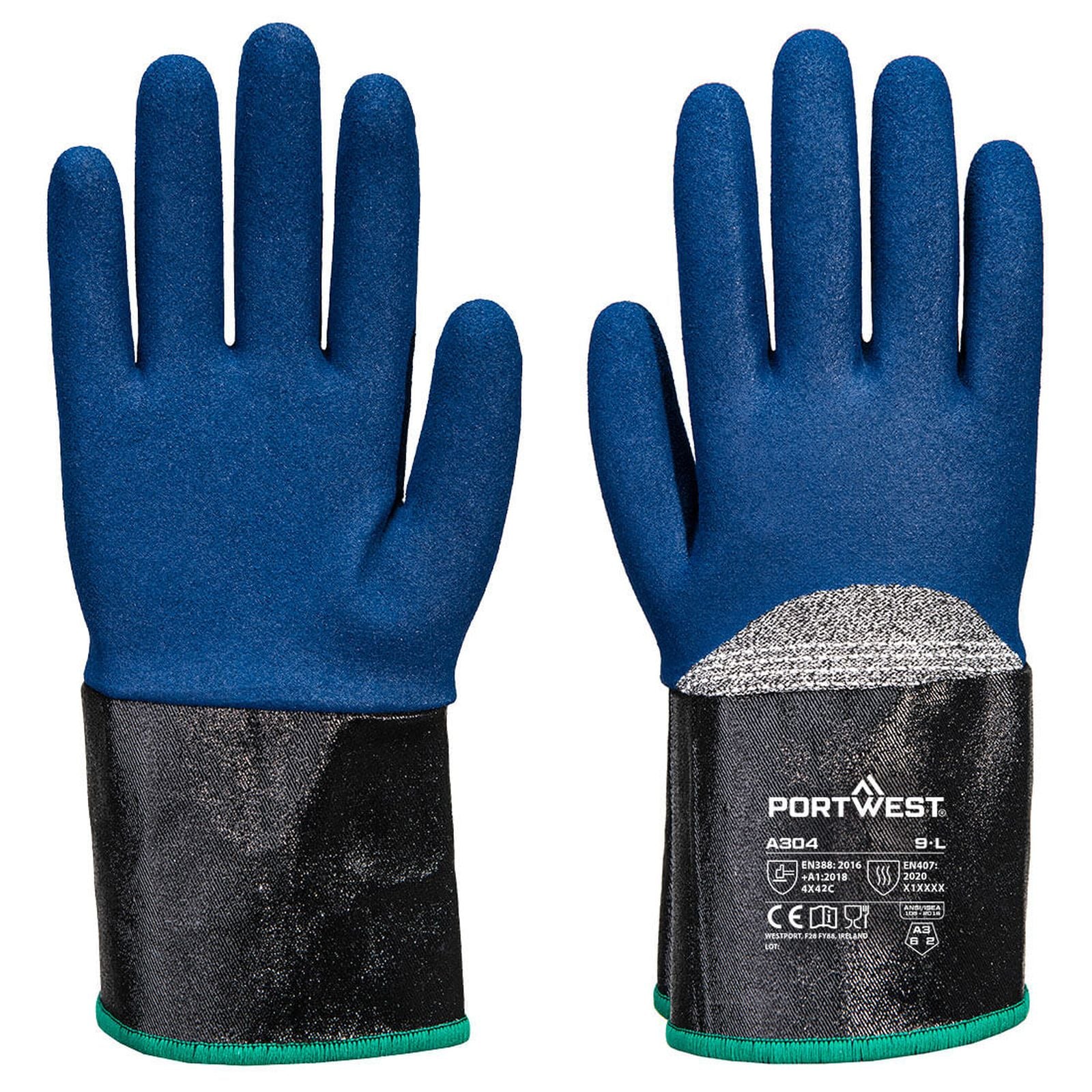 Portwest Handbescherming Snijbestendig Handschoenen A304 snij C contacthitte grip grijs-blauw(G4)