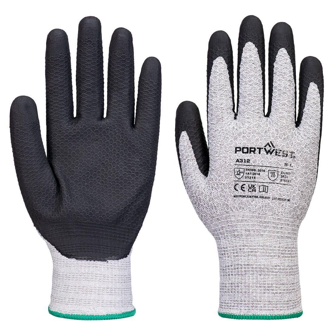Portwest handschoenen A312 contacthitte olie vet 12pk grijs-zwart(G8)