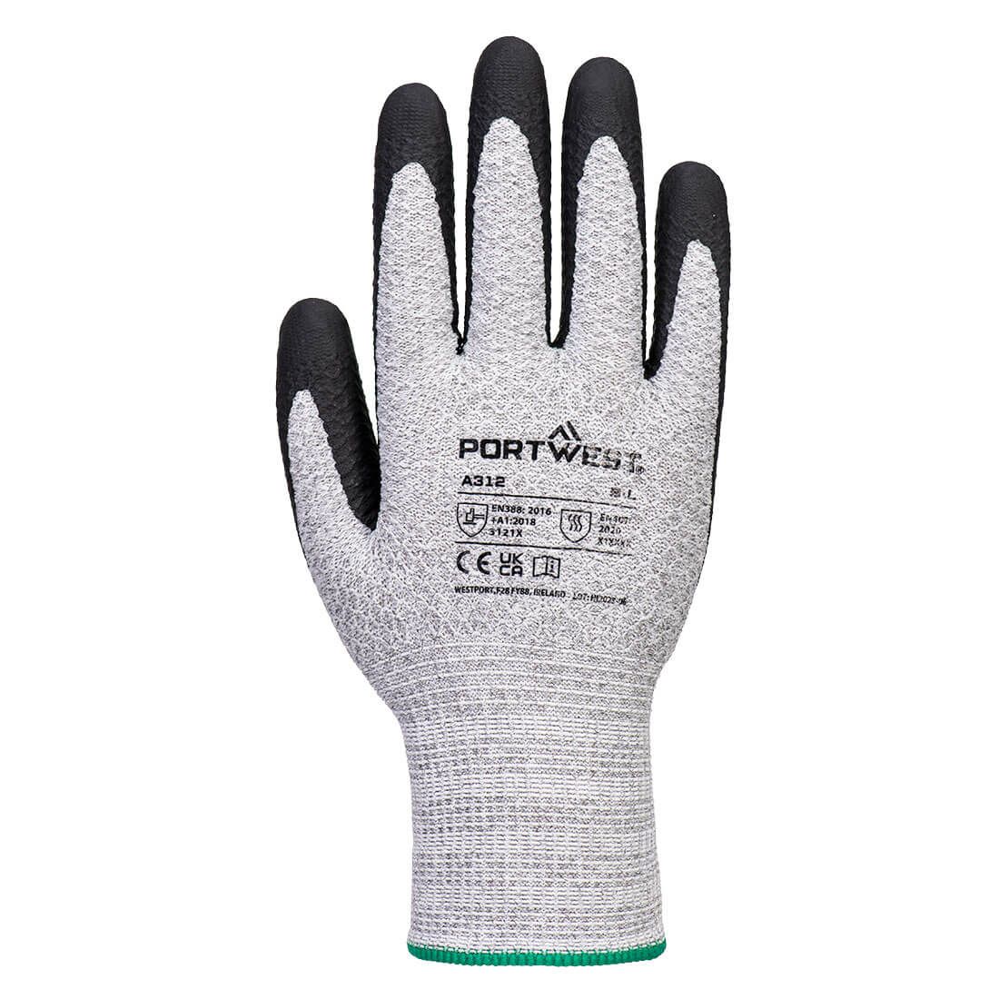 Portwest handschoenen A312 contacthitte olie vet 12pk grijs-zwart(G8)