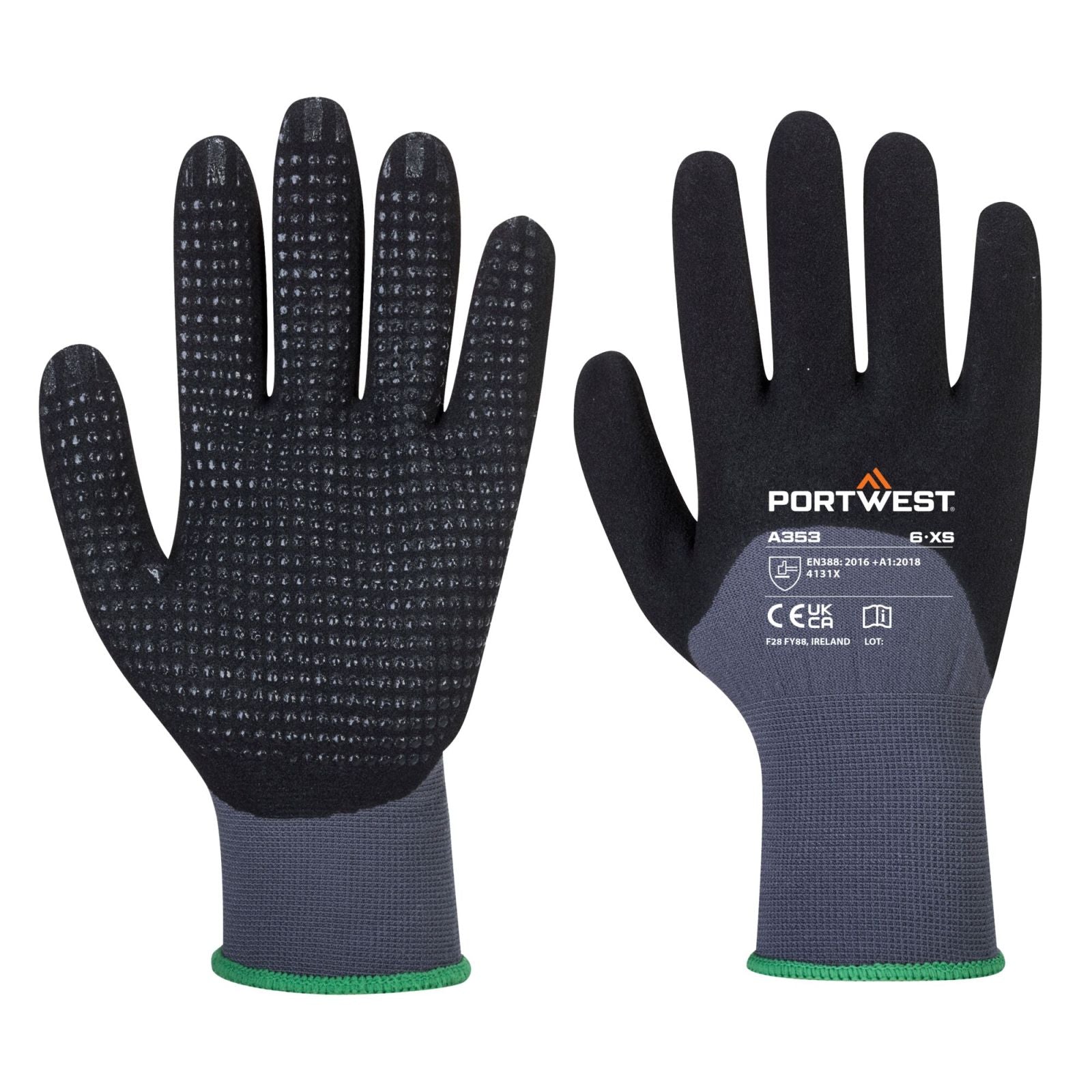 Portwest Handschoenen A353 grijs-zwart(G8)