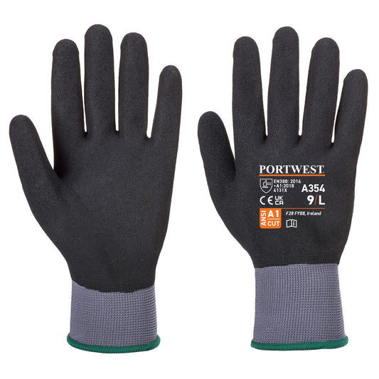 Portwest Algemeen Gebruik Handbescherming Handschoen A354 Dermi Flex Ultra Pro Handschoen - PU/Nitril Korrelig zwart(K8)