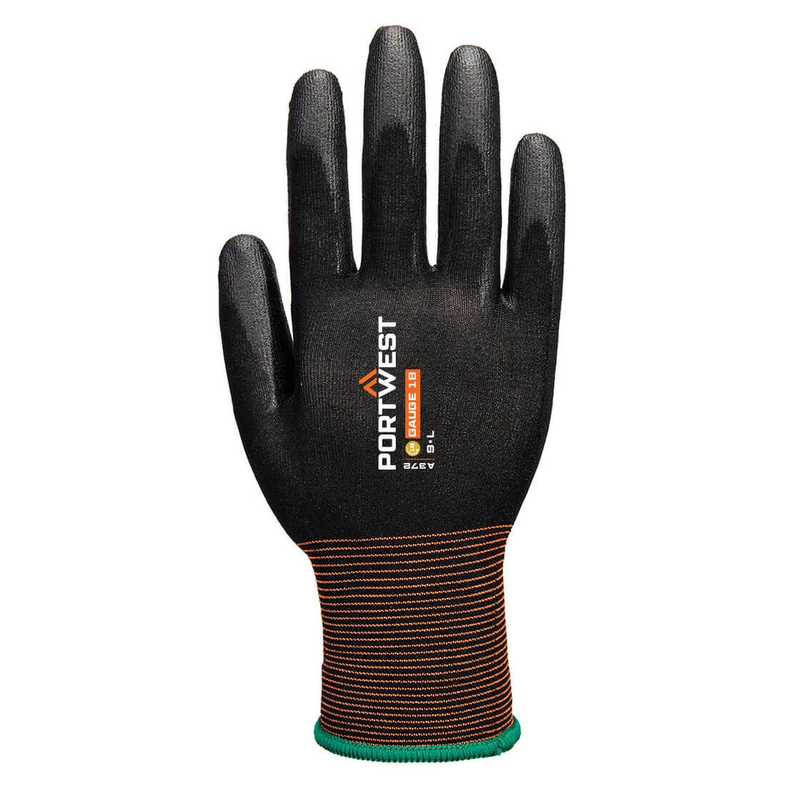 Portwest Handbescherming Handschoenen A372 GP grip 18 PU zwart(K8)