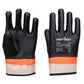 Portwest Handbescherming Algemeen Gebruik Handschoenen A402 grip PVC dubbel gedipt zandkorrel contacthitte zwart-oranje(K1)