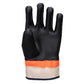 Portwest Handbescherming Algemeen Gebruik Handschoenen A402 grip PVC dubbel gedipt zandkorrel contacthitte zwart-oranje(K1)