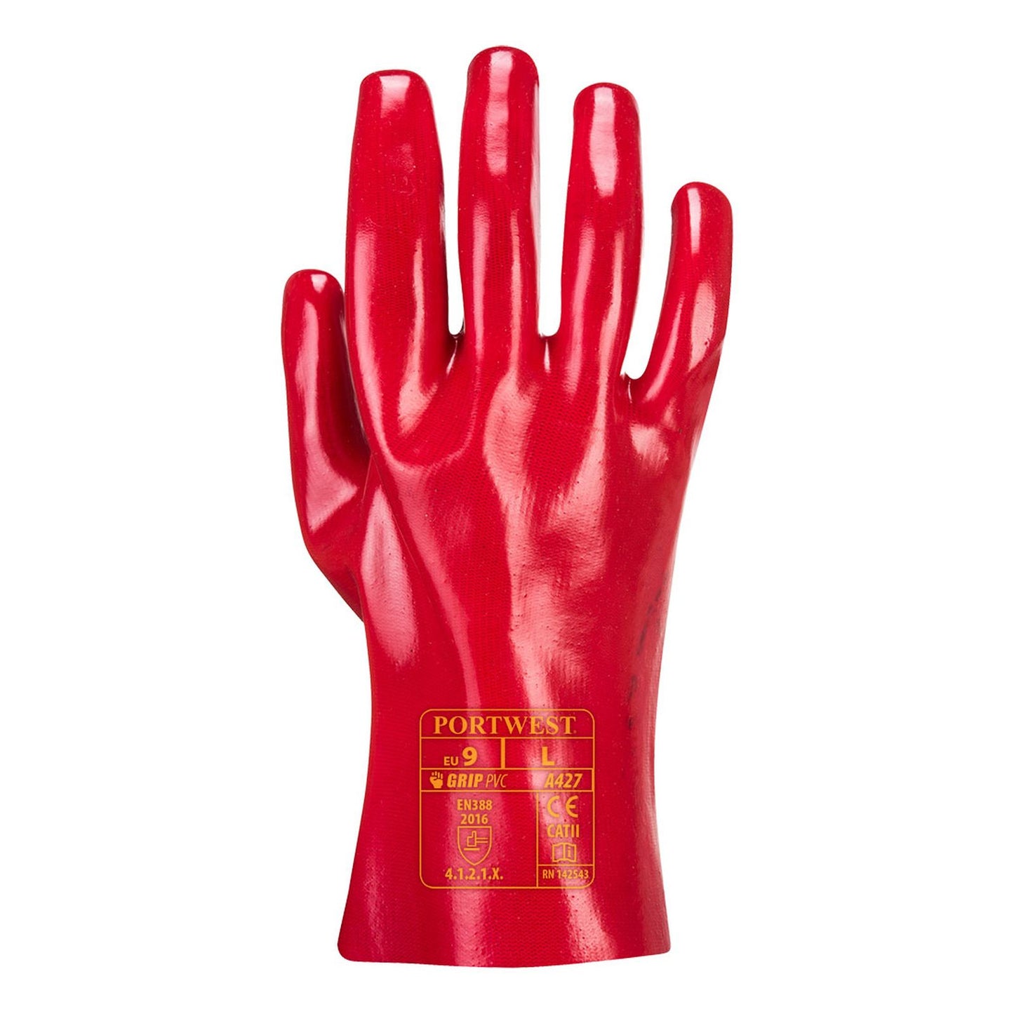 Portwest werkhandschoen A427 PVC vloeistof rood(RE)