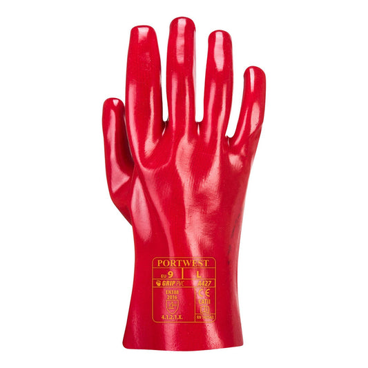Portwest werkhandschoen A427 PVC vloeistof rood(RE)