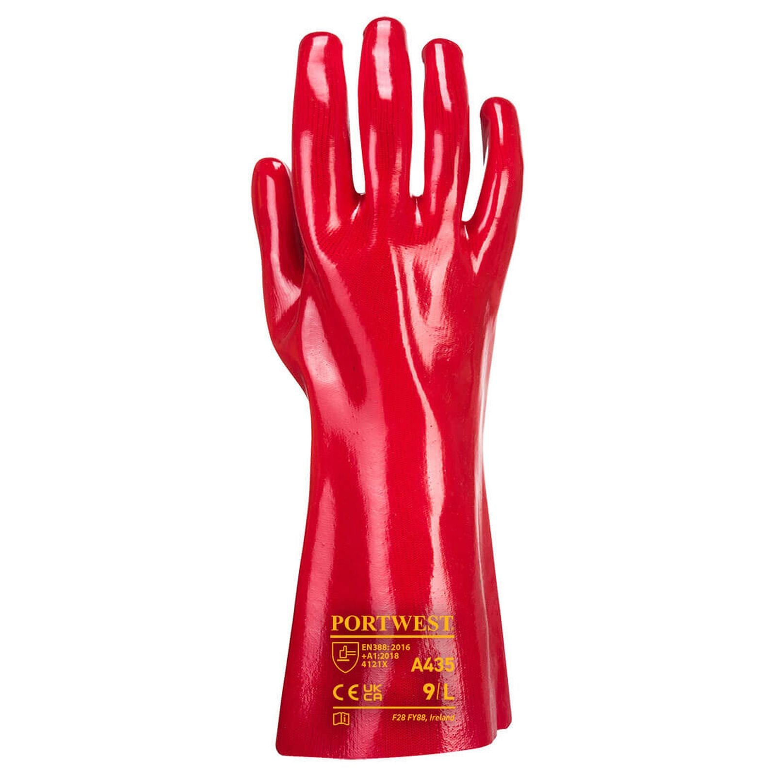 Portwest werkhandschoen A435 PVC vloeistof rood(RE)