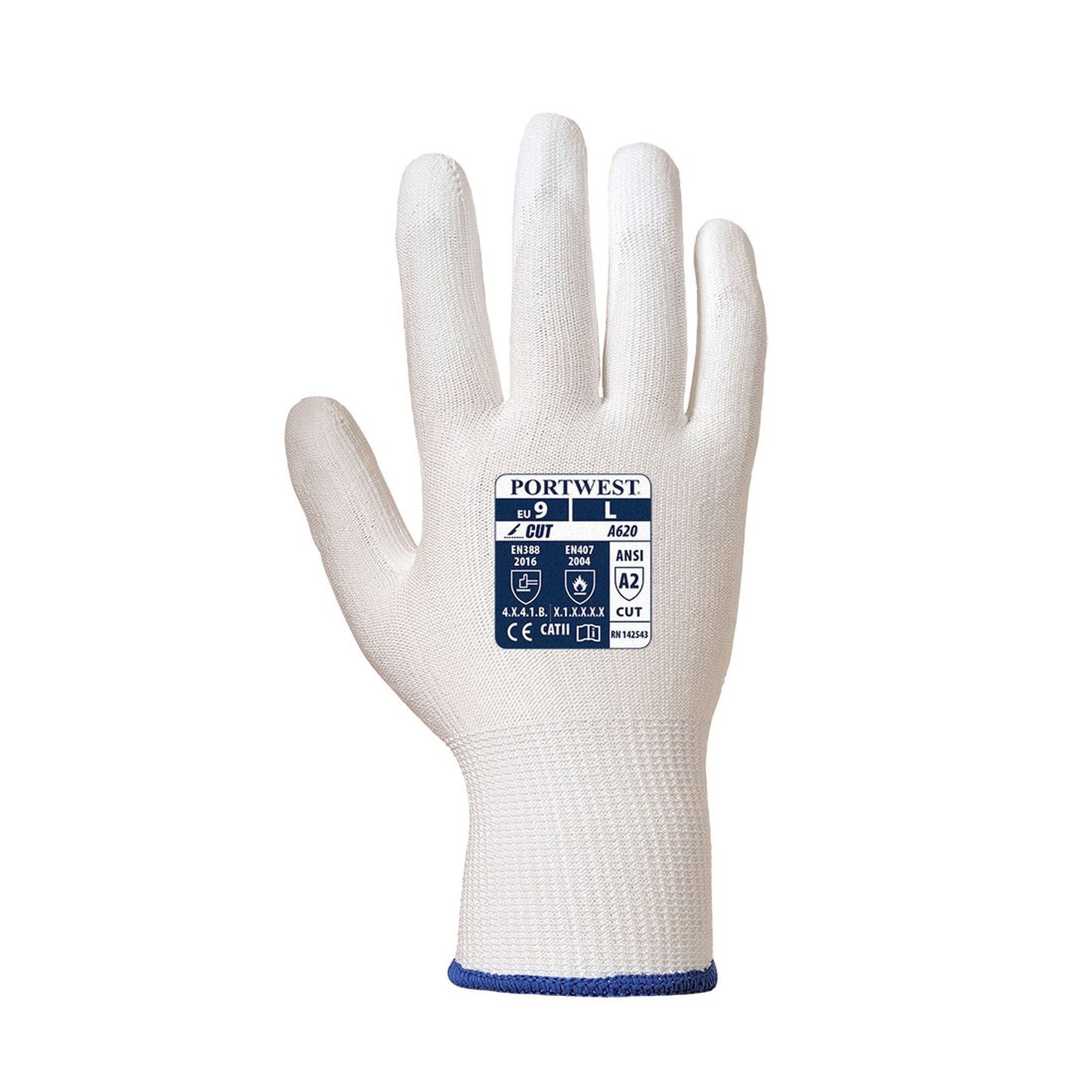 Portwest Handbescherming Snijbestendig Handschoenen A620 LR cut PU snij B wit(W6)