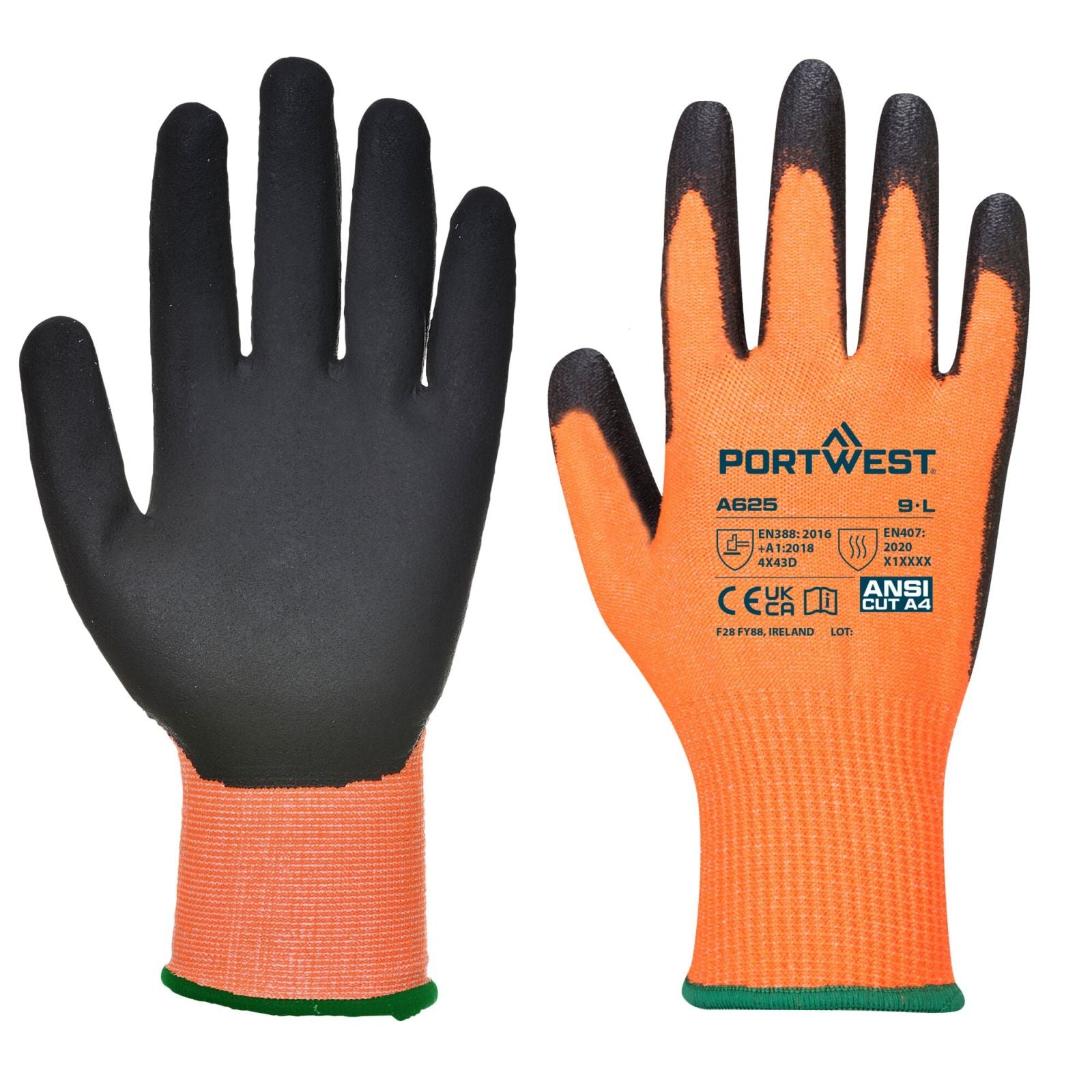 Portwest Handschoenen A625 oranje-zwart(O8)