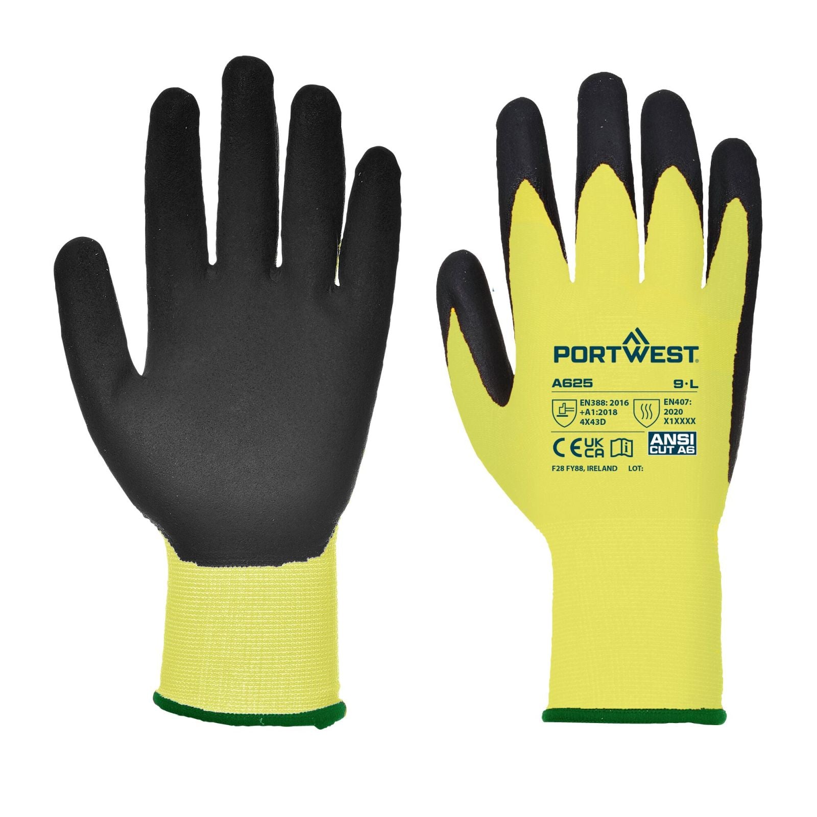 Portwest Handschoenen A625 geel-zwart(Y8)