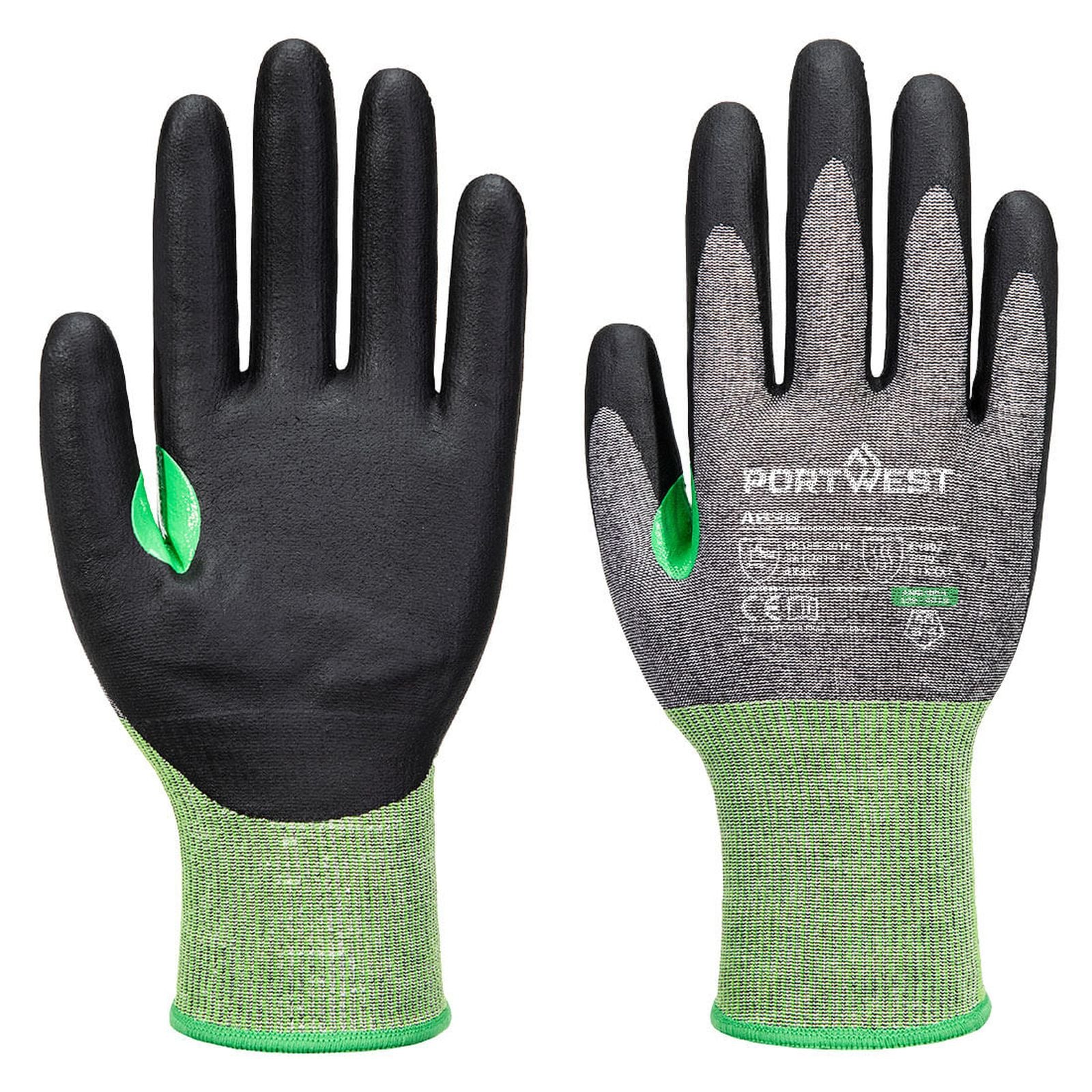 Portwest Handbescherming CS Handschoenen A636 CS cut C18 nitrile contacthitte grijs-zwart(G8)