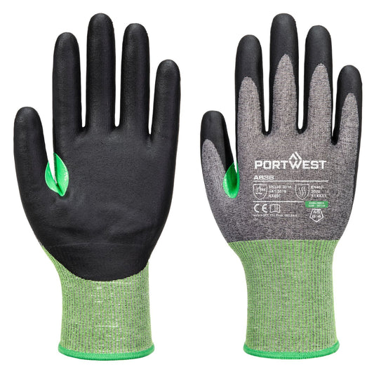 Portwest Handbescherming CS Handschoenen A636 CS cut C18 nitrile contacthitte grijs-zwart(G8)