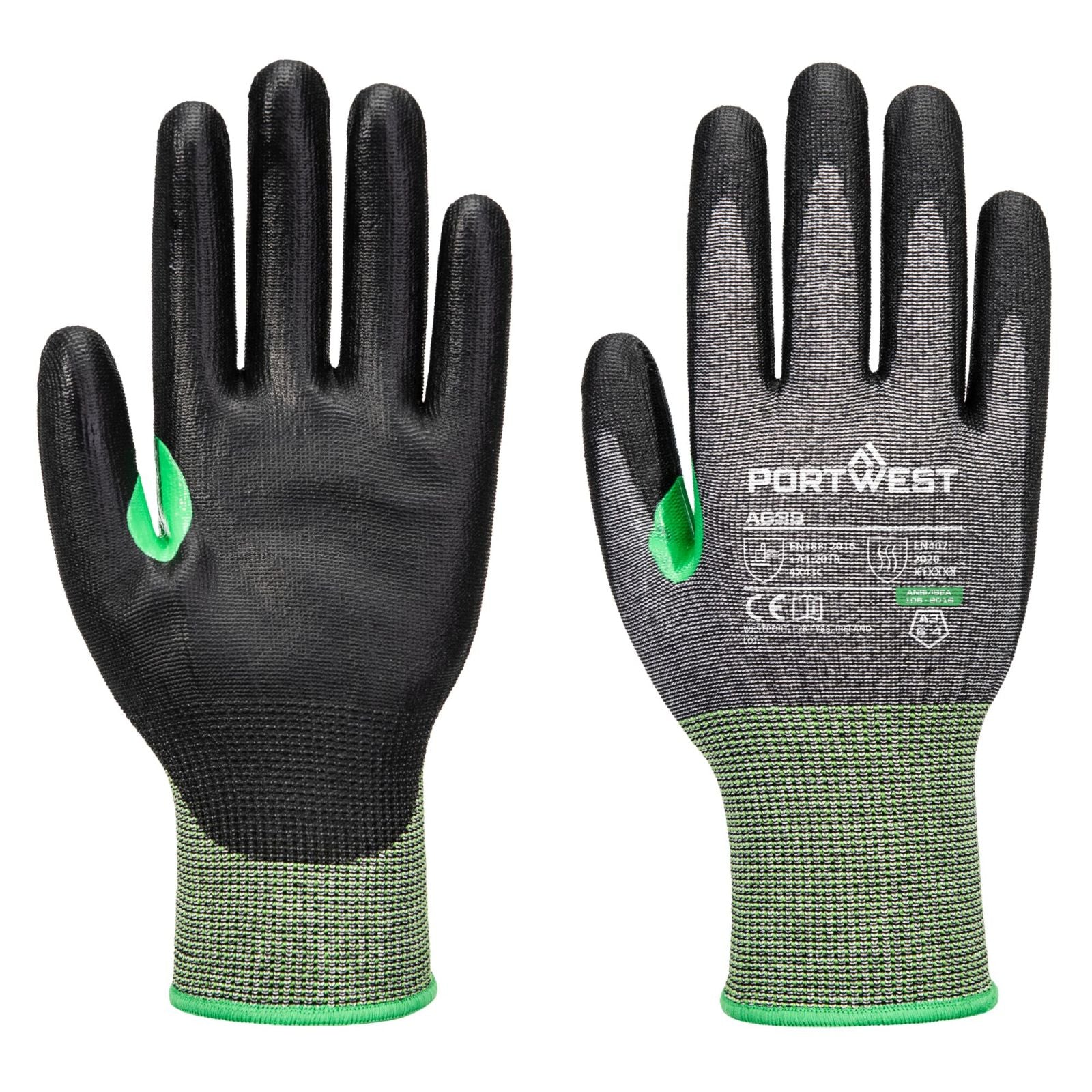 Portwest Handbescherming CS Handschoenen A638 CS cut C15 PU snij C grijs-zwart(G8)