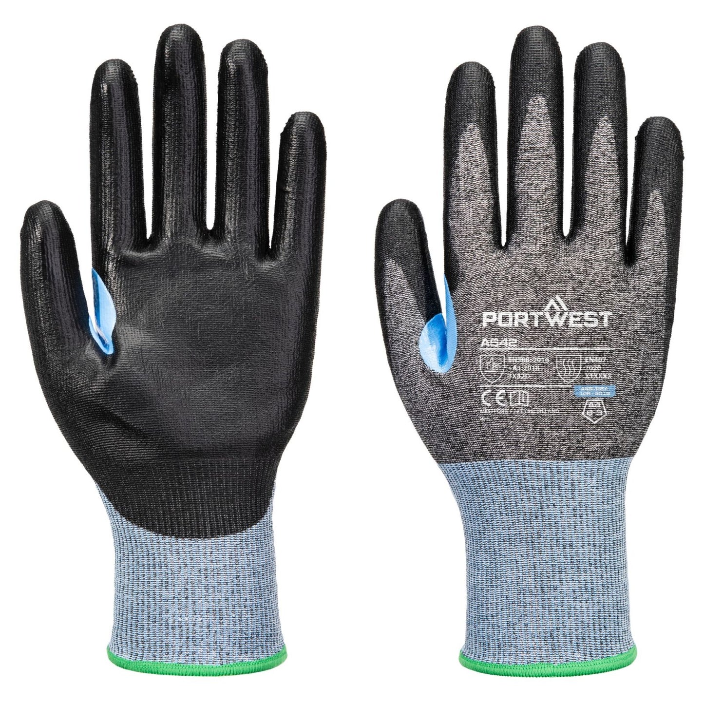 Portwest Handbescherming CS Handschoenen A642 CS cut D18 PU snij D grijs-zwart(G8)