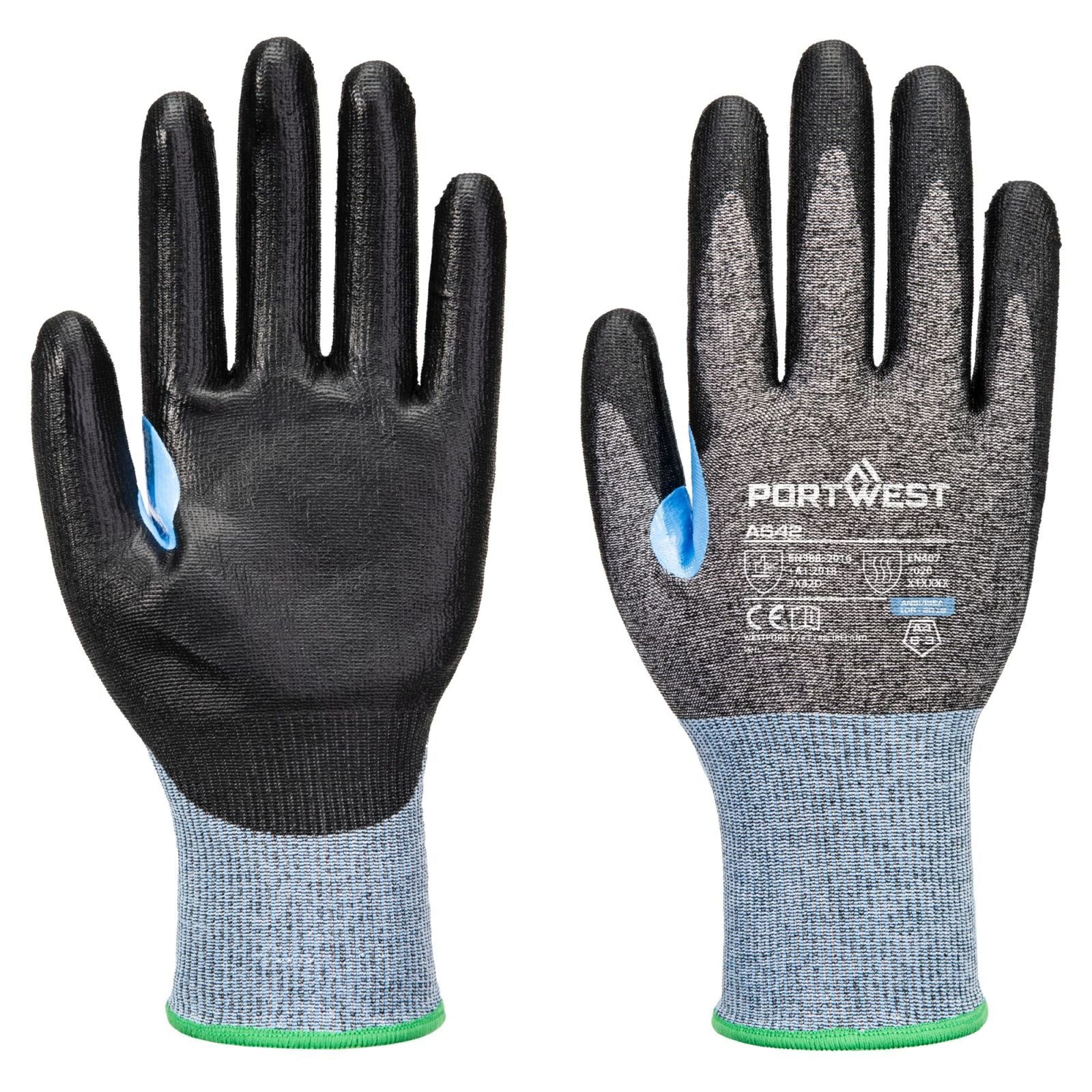 Portwest Handbescherming CS Handschoenen A642 CS cut D18 PU snij D grijs-zwart(G8)