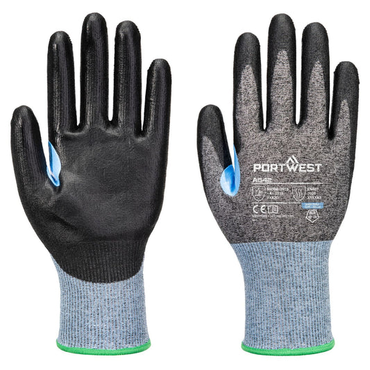 Portwest Handbescherming CS Handschoenen A642 CS cut D18 PU snij D grijs-zwart(G8)