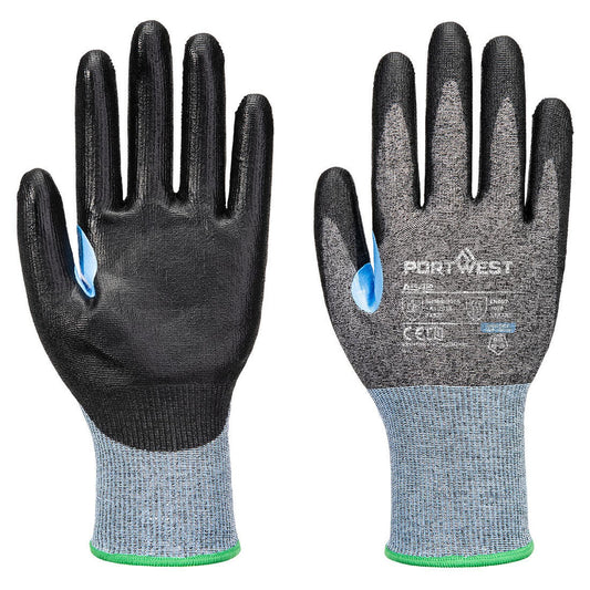 Portwest Handbescherming CS Handschoenen A642 CS cut D18 PU snij D grijs-zwart(G8)