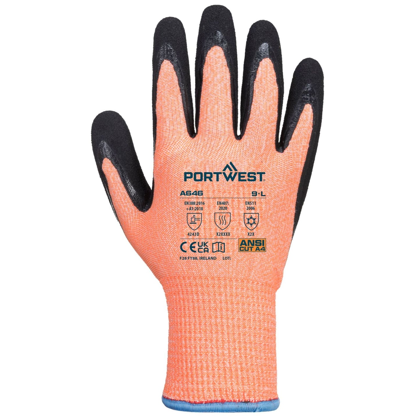 Portwest Handschoenen A646 Snijbestendig oranje-zwart(O8)