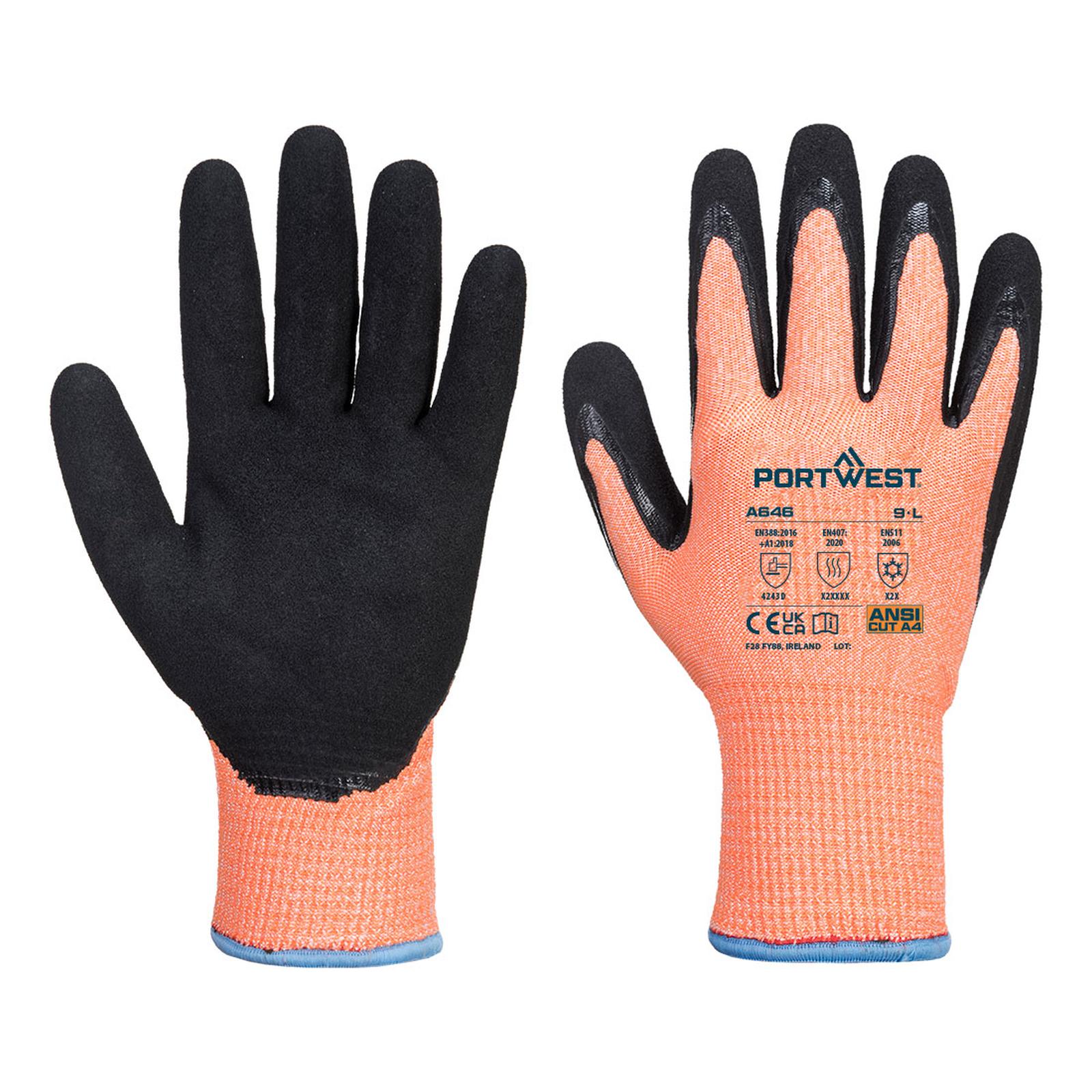 Portwest Handschoenen A646 Snijbestendig oranje-zwart(O8)