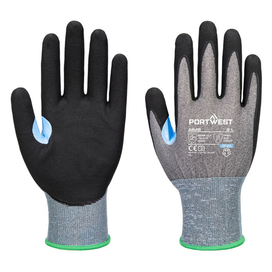Portwest Handbescherming CS Handschoenen A648 CS cut D21 nitril grijs-zwart(G8)