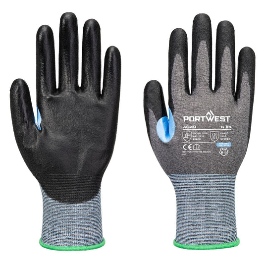 Portwest Handbescherming CS Handschoenen A649 CS cut D21 PU grijs-zwart(G8)