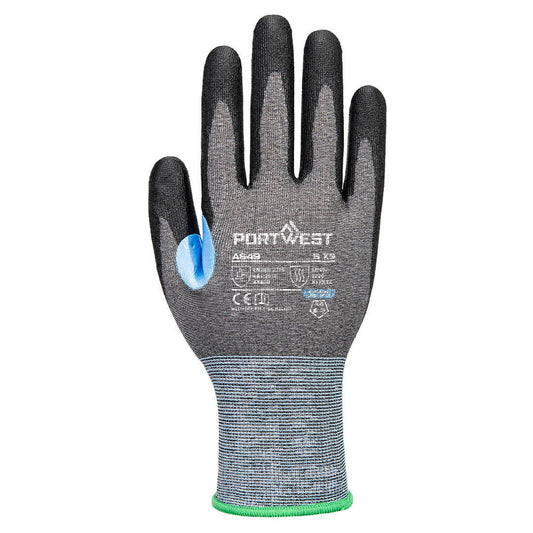 Portwest Handbescherming CS Handschoenen A649 CS cut D21 PU grijs-zwart(G8)