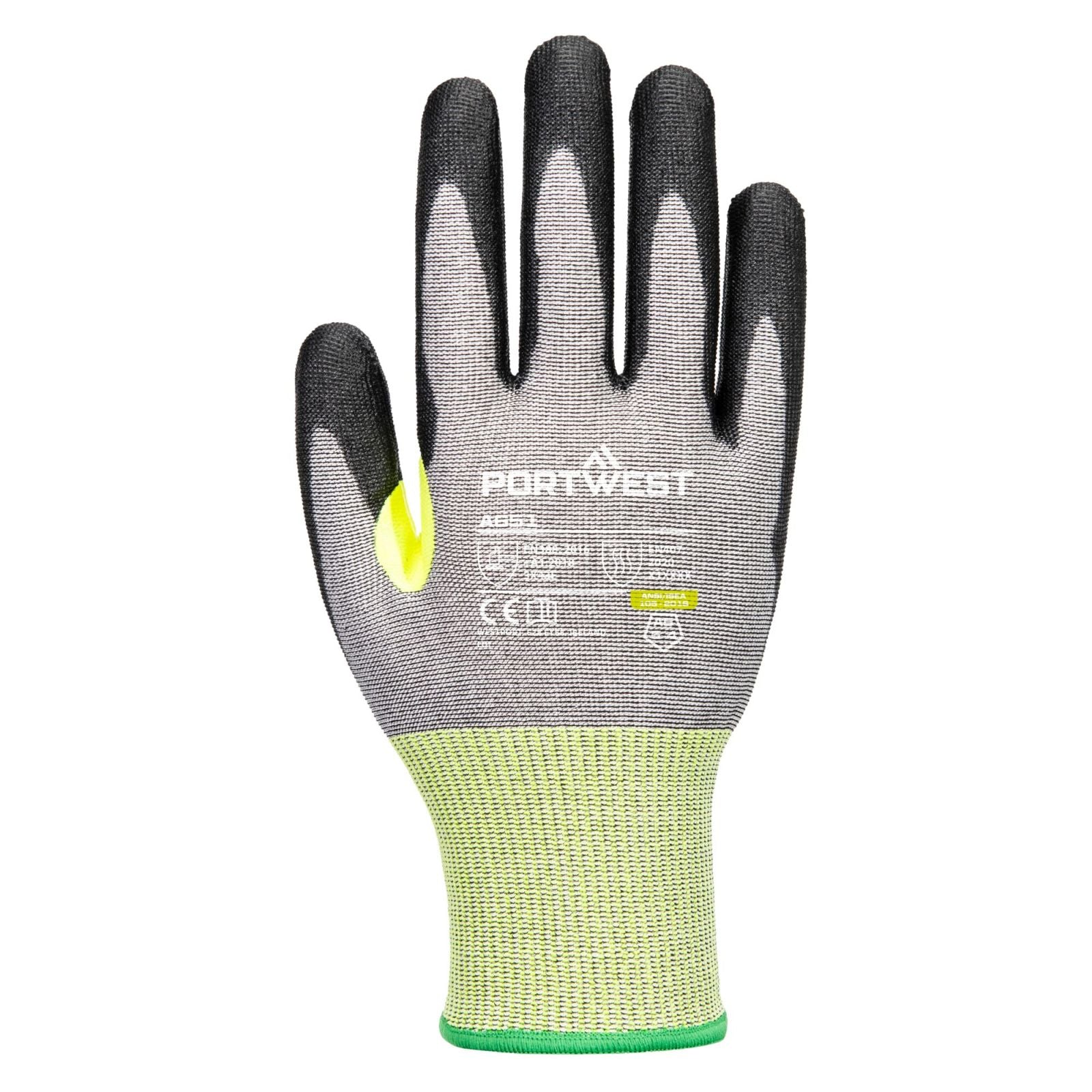 Portwest Handbescherming CS Handschoenen A651 CS cut E15 PU grijs-zwart(G8)