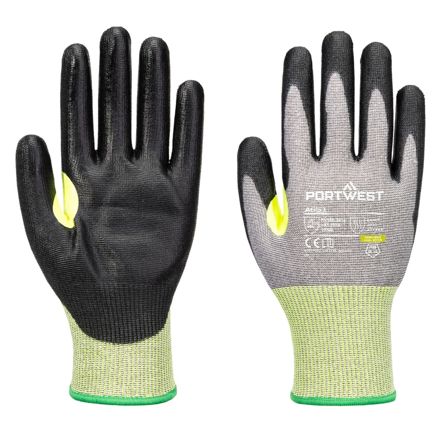 Portwest Handbescherming CS Handschoenen A651 CS cut E15 PU grijs-zwart(G8)