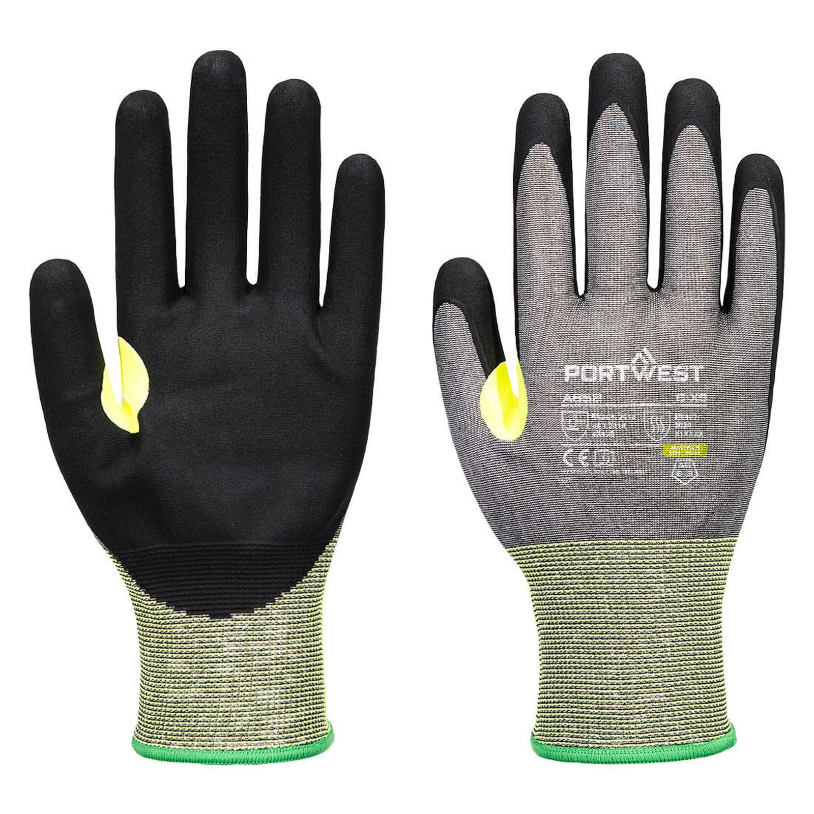 Portwest Handbescherming CS Handschoenen A652 CS cut E21 nitril grijs-zwart(G8)