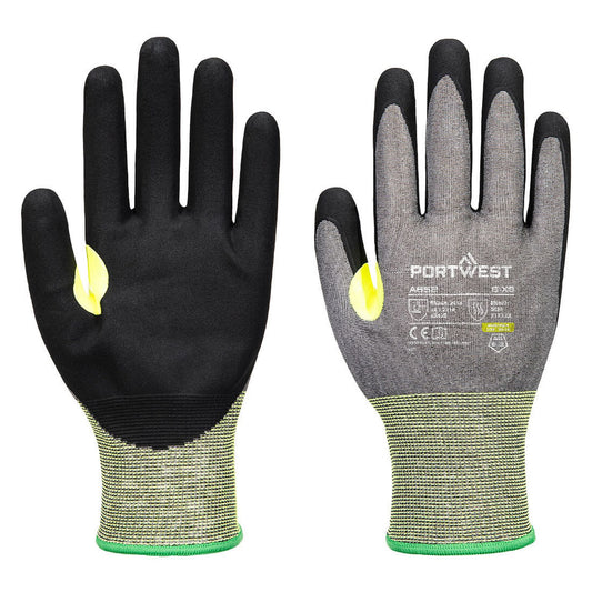 Portwest Handbescherming CS Handschoenen A652 CS cut E21 nitril grijs-zwart(G8)