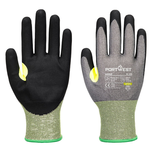 Portwest Handbescherming CS Handschoenen A652 CS cut E21 nitril grijs-zwart(G8)