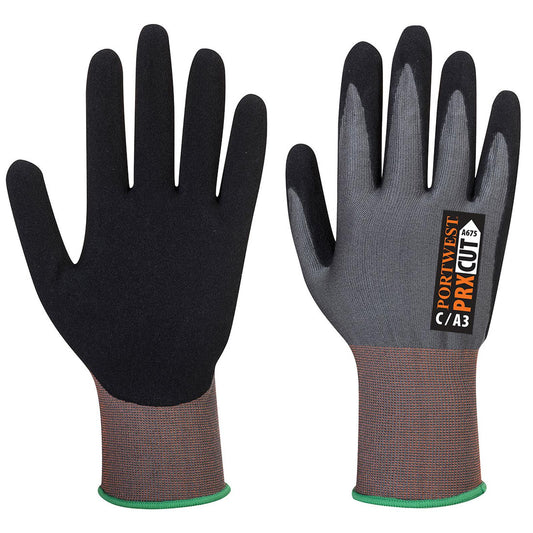 Portwest CS Handbescherming Snijhandschoen A675 Cut G18 Nitrile Sandy A7 grijs-zwart(G8)