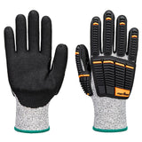 Portwest Handbescherming Impact protection Handschoenen A718 impact C13 nitril foam grijs-zwart(G8)