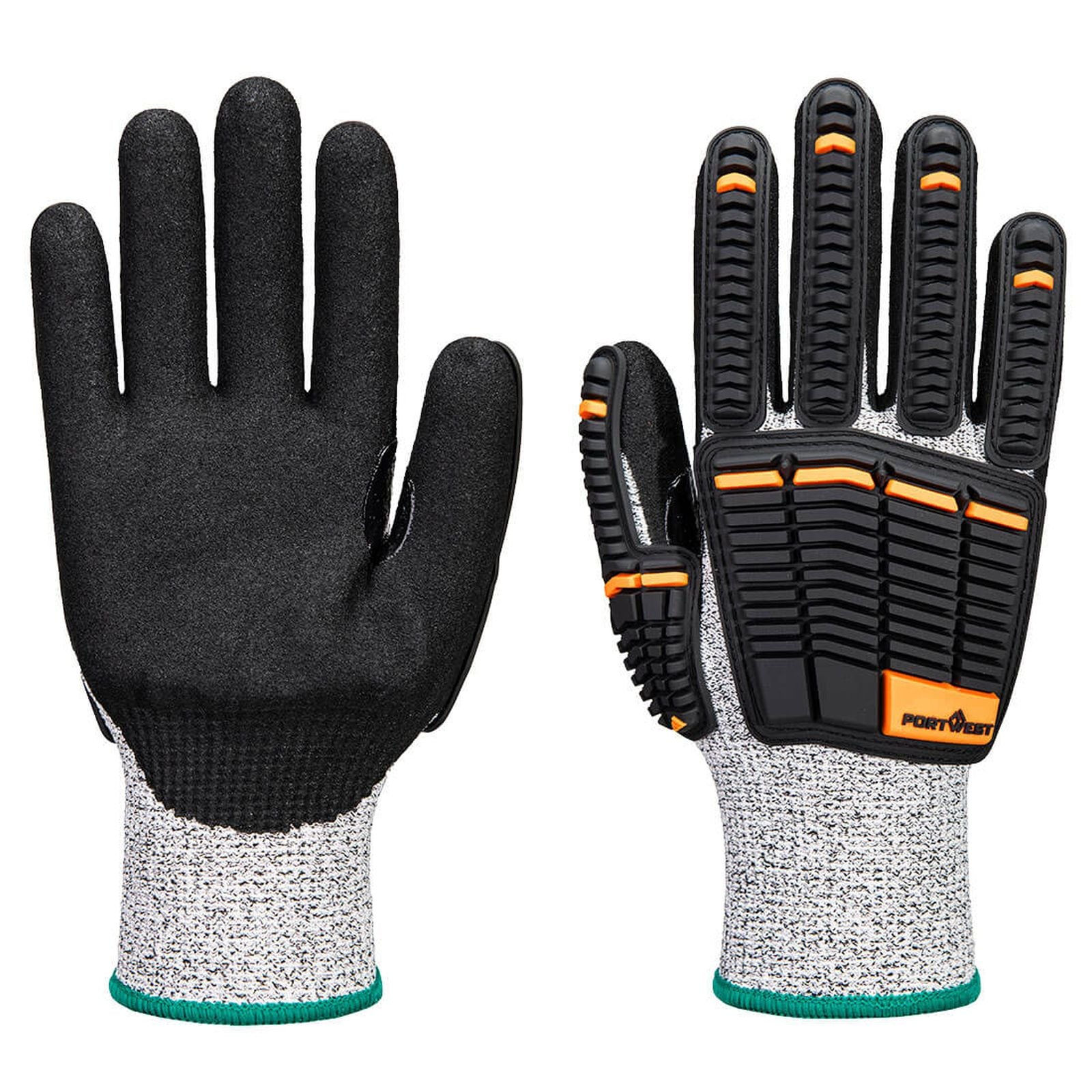 Portwest Handbescherming Impact protection Handschoenen A718 impact C13 nitril foam grijs-zwart(G8)