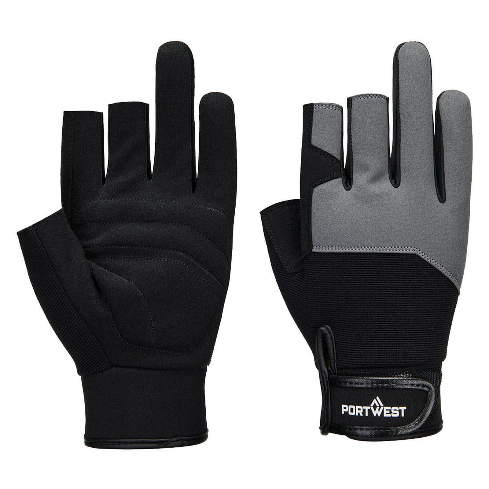 Portwest Mechanische Handschoenen Handbescherming Handschoen A741 Mechanic 251 Fingerless zwart(BK)