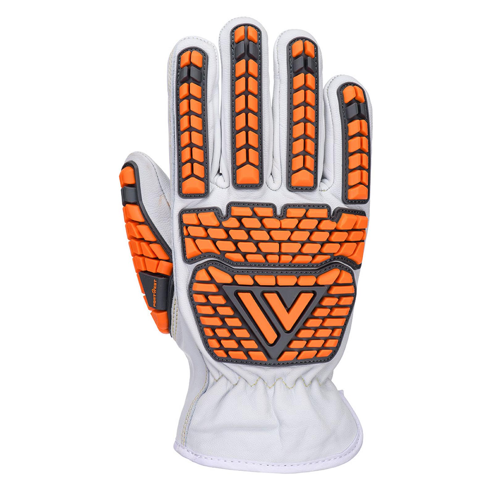 Portwest Impact protection Handbescherming Handschoen A747 Geitenleder A6 wit(WH)